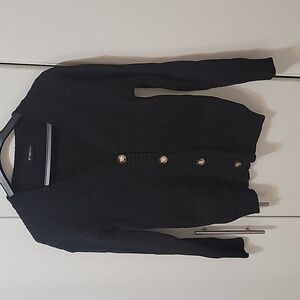 Fuinloth Womens black knit cardigan size small